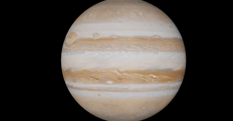 Detailed image of Jupiter showcasing its atmosphere and iconic bands in outer space.