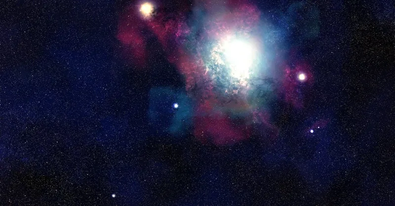 A stunning cosmic view highlighting vibrant nebulae and sparkling stars in deep space.