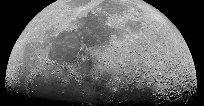 High-resolution close-up of the moon