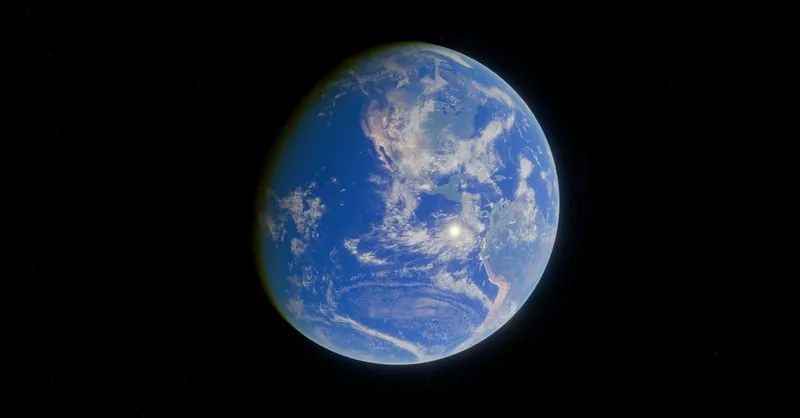 Beautiful Earth from space showcasing continents and oceans.