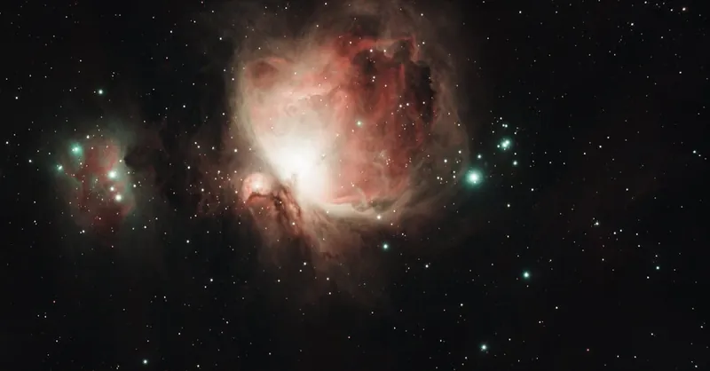 Capture of the Orion Nebula at night, highlighting celestial beauty and cosmic details.